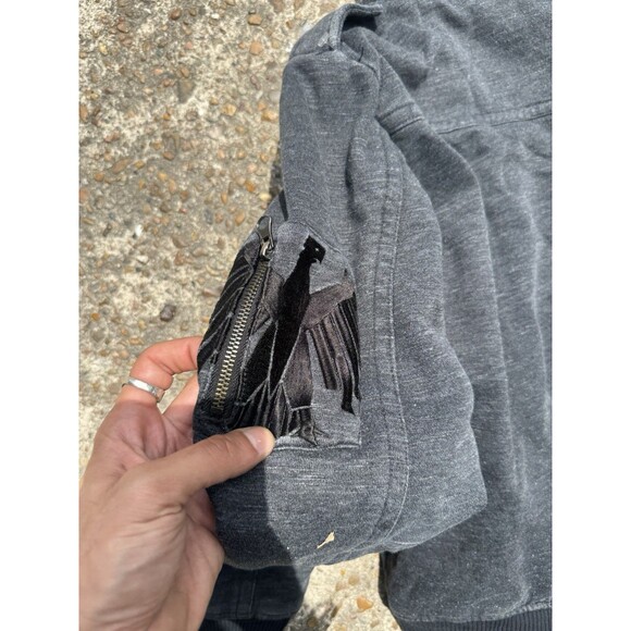 Fox Racing Hoodie Jacket Men M Gray Full Zip Sherpa Lined Y2K Vintage Sasquatch - Picture 6 of 6